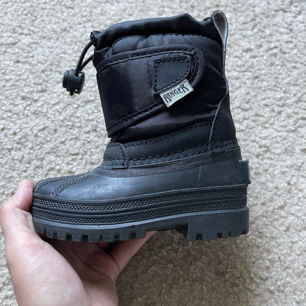 Ranger toddler black winter snow boots